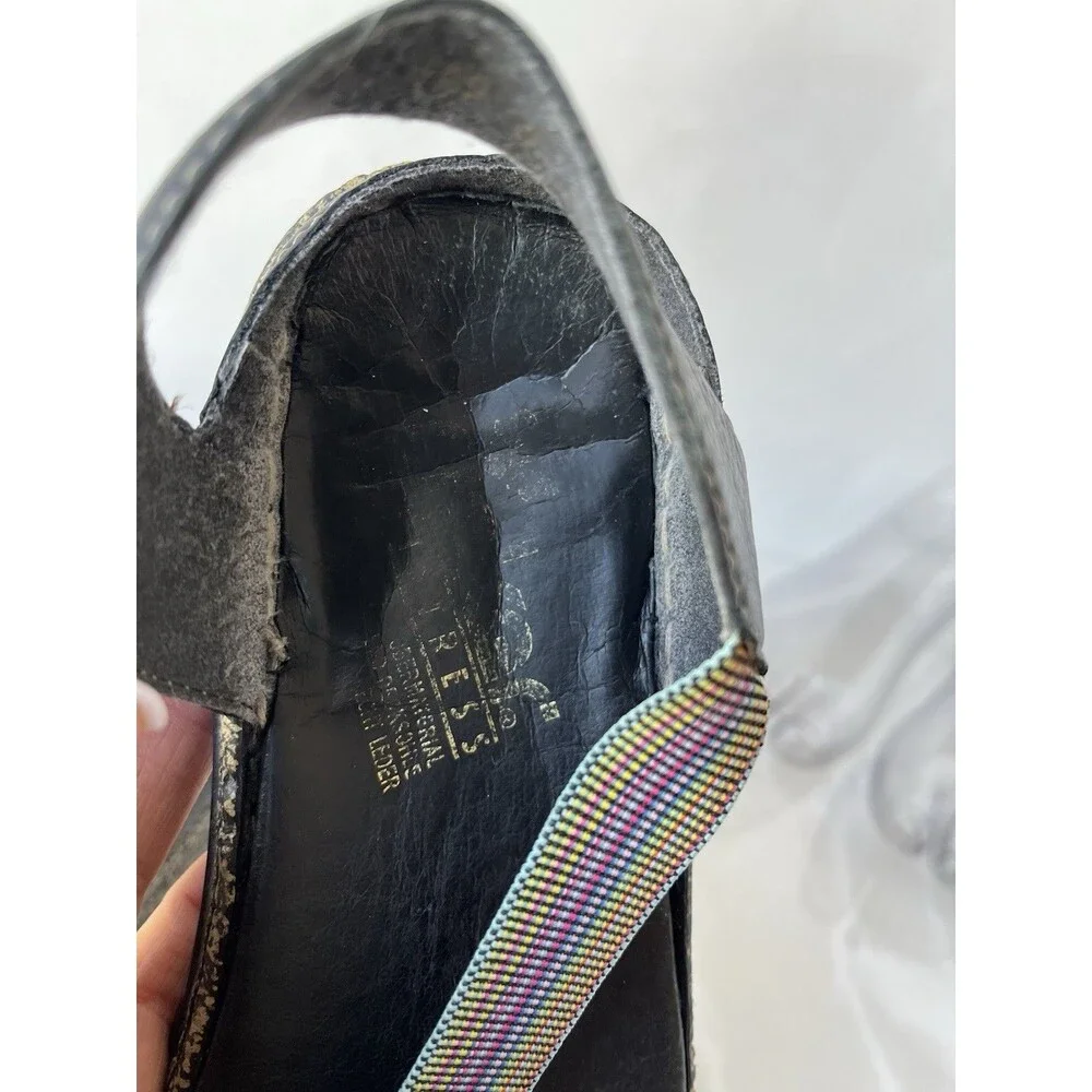 Rieker Women Daisy 62 Sz 41 Us 9.5 Black Leather Slip On Flats Shoes Loafers